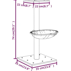 vidaXL Kattenmeubel met sisal krabpaal 74 cm crèmekleurig