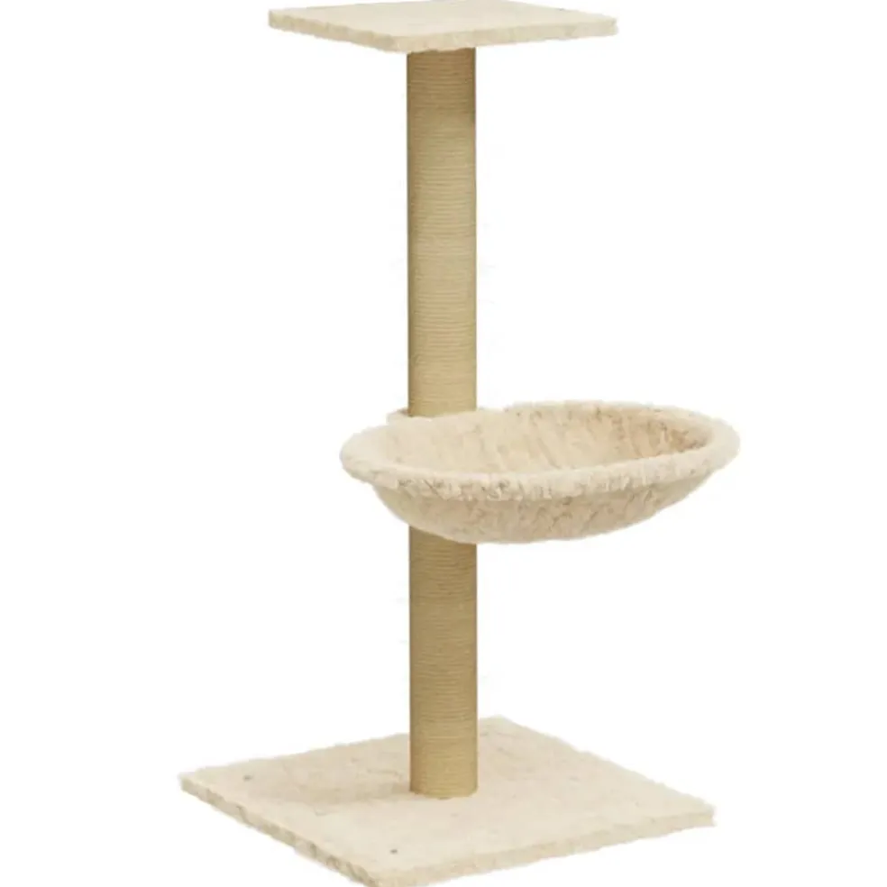 vidaXL Kattenmeubel met sisal krabpaal 74 cm crèmekleurig