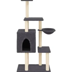 vidaXL Kattenmeubel met sisal krabpalen 131 cm donkergrijs