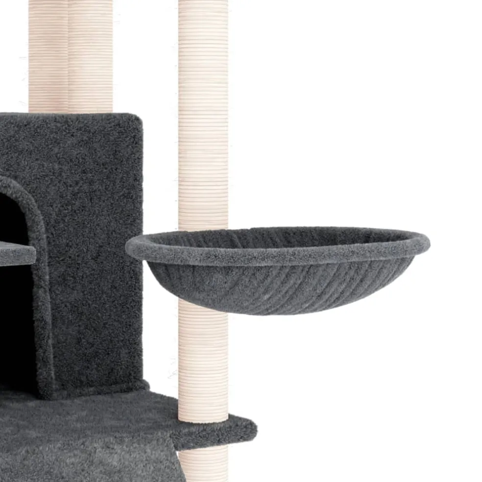 vidaXL Kattenmeubel met sisal krabpalen 154 cm donkergrijs