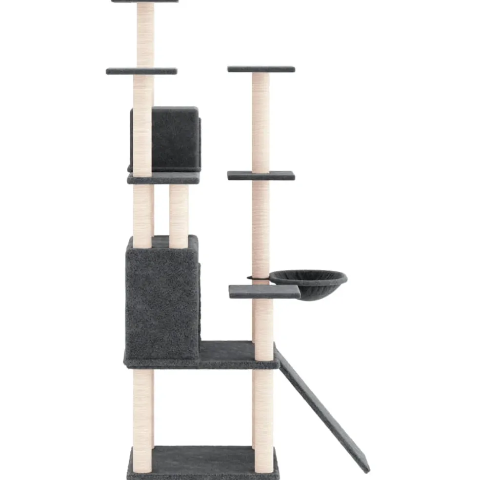 vidaXL Kattenmeubel met sisal krabpalen 154 cm donkergrijs