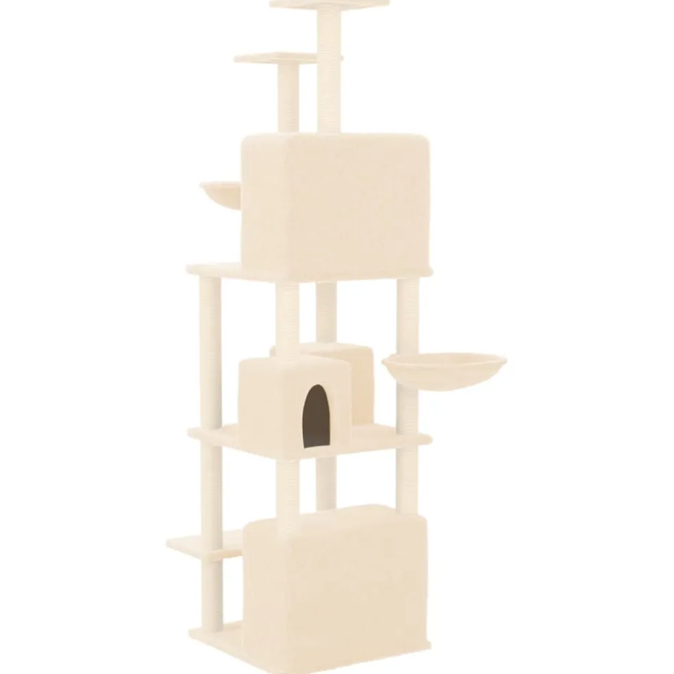 vidaXL Kattenmeubel met sisal krabpalen 180 cm crèmekleurig