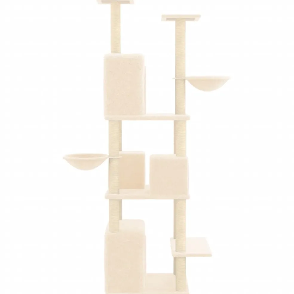 vidaXL Kattenmeubel met sisal krabpalen 180 cm crèmekleurig