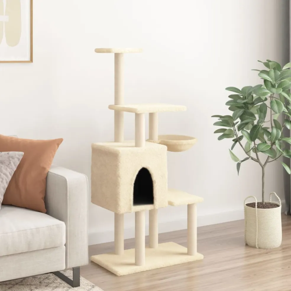 vidaXL Kattenmeubel met sisal krabpalen 122 cm lichtgrijs