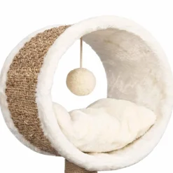 vidaXL Kattenmeubel met tunnel en speeltje 56 cm zeegras