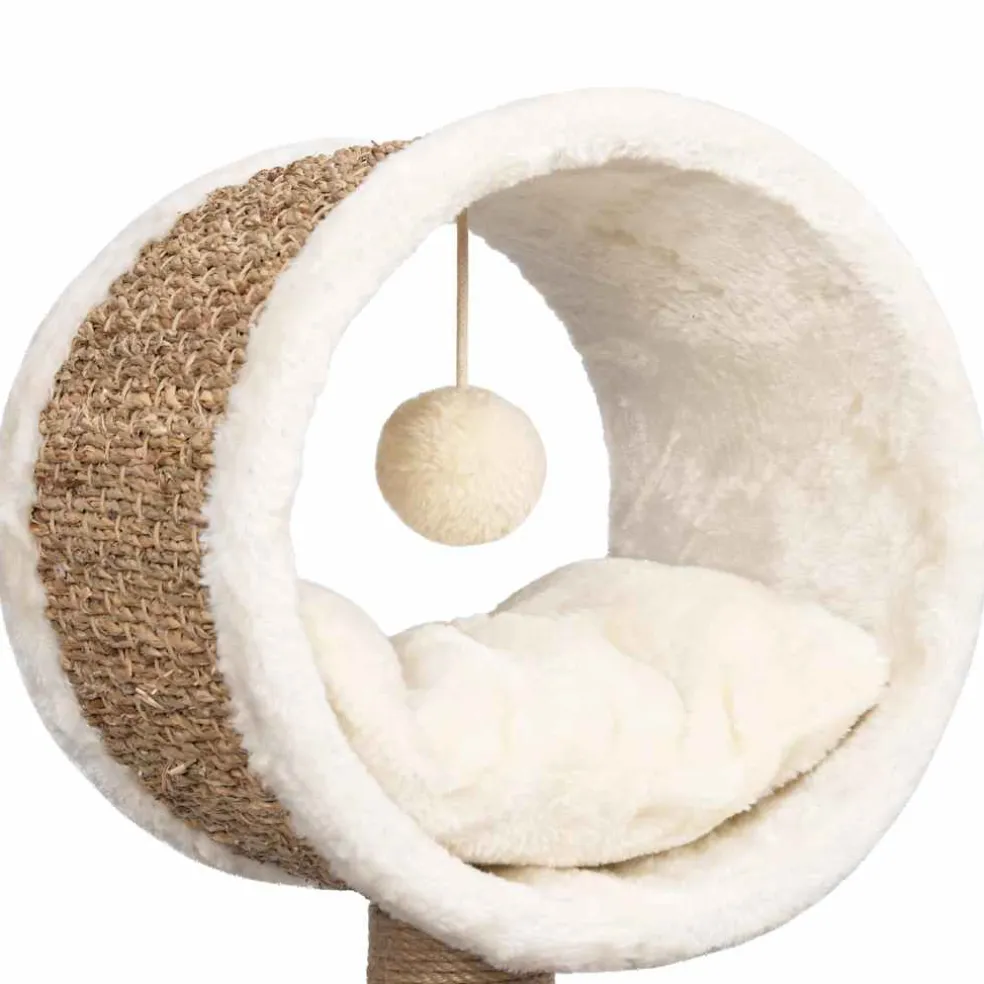 vidaXL Kattenmeubel met tunnel en speeltje 56 cm zeegras