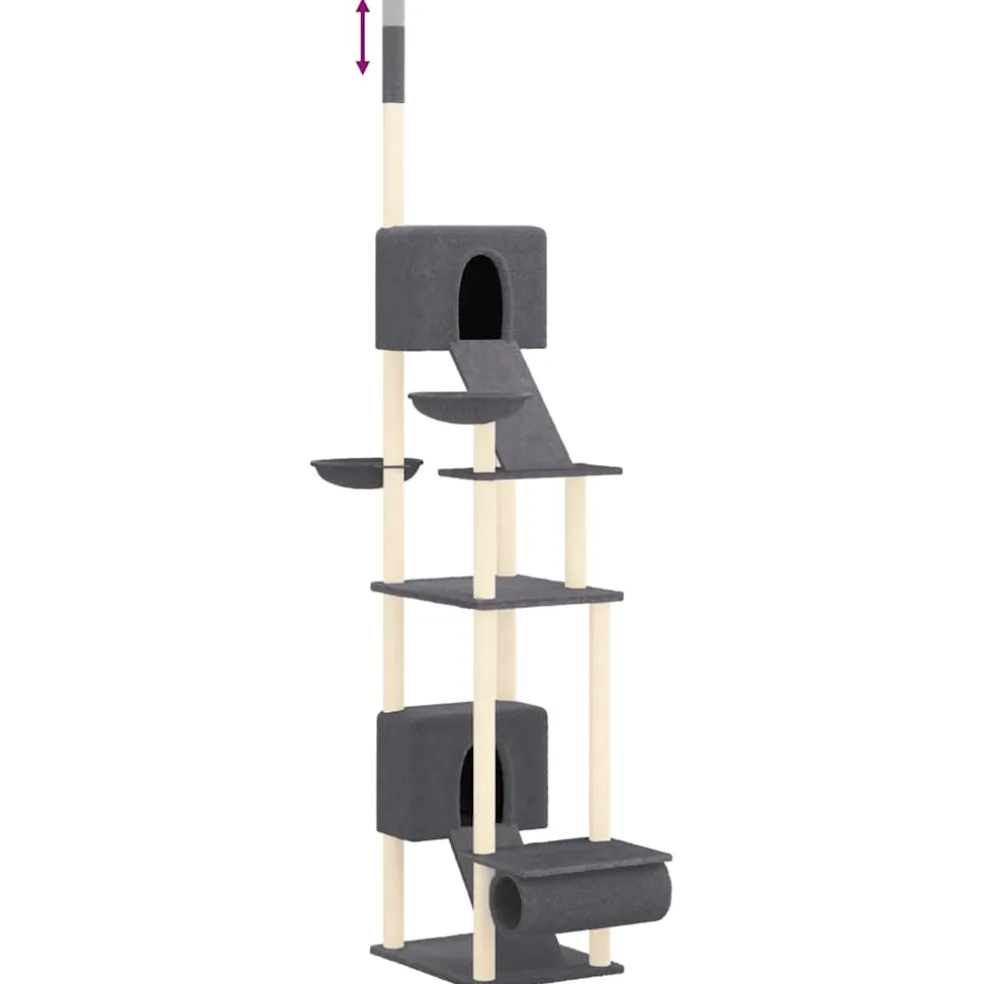 vidaXL Kattenmeubel vloer tot plafond 277-303 cm donkergrijs