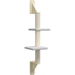 vidaXL Kattenmeubel wandgemonteerd met krabpaal 108 cm lichtgrijs