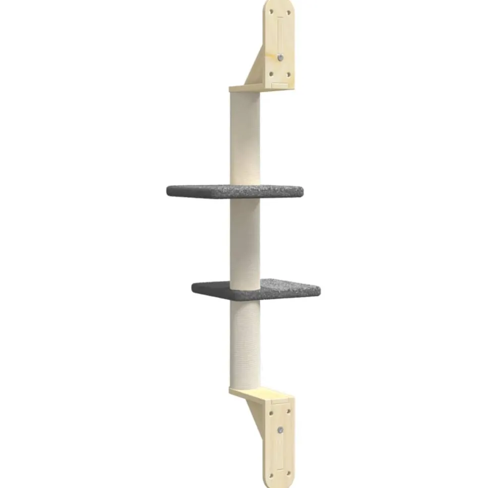 vidaXL Kattenmeubel wandgemonteerd met krabpaal 108 cm donkergrijs