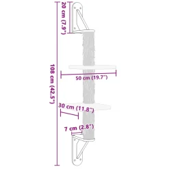 vidaXL Kattenmeubel wandgemonteerd met krabpaal 108 cm donkergrijs