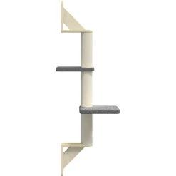 vidaXL Kattenmeubel wandgemonteerd met krabpaal 108 cm donkergrijs