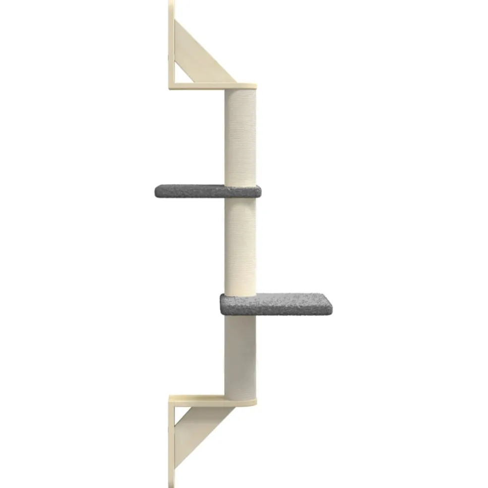 vidaXL Kattenmeubel wandgemonteerd met krabpaal 108 cm donkergrijs