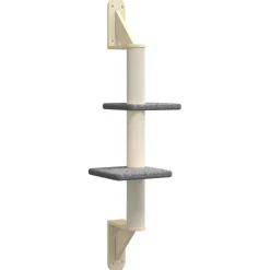 vidaXL Kattenmeubel wandgemonteerd met krabpaal 108 cm donkergrijs