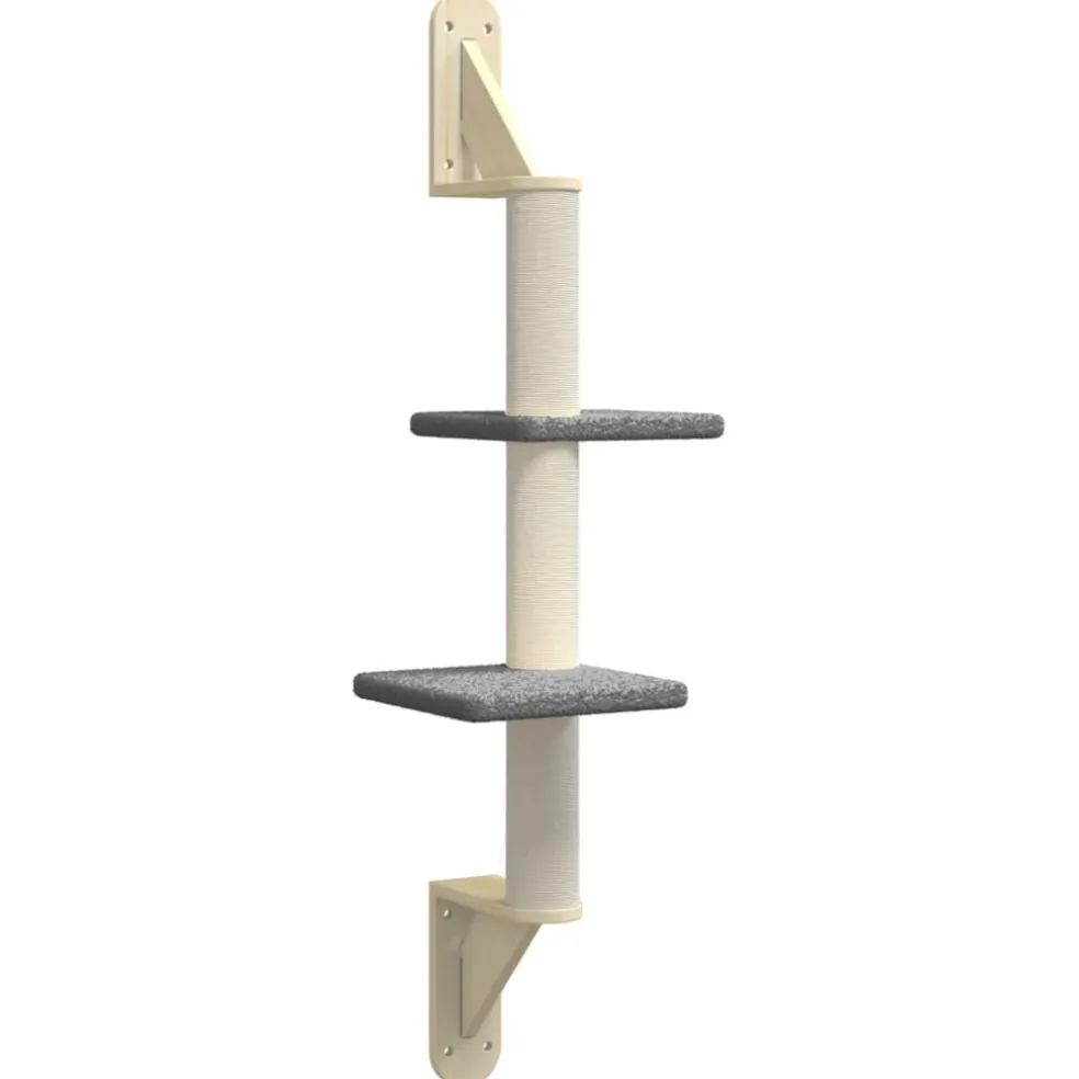 vidaXL Kattenmeubel wandgemonteerd met krabpaal 108 cm donkergrijs
