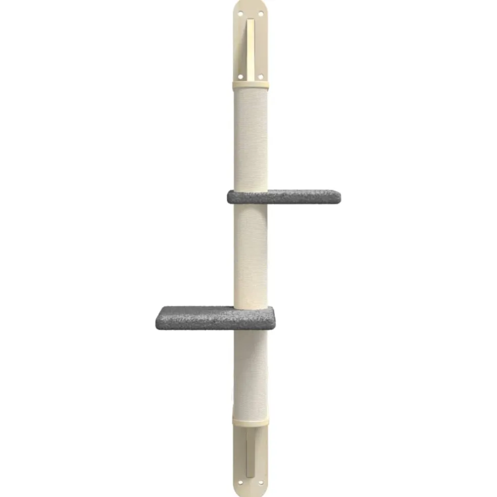 vidaXL Kattenmeubel wandgemonteerd met krabpaal 108 cm donkergrijs