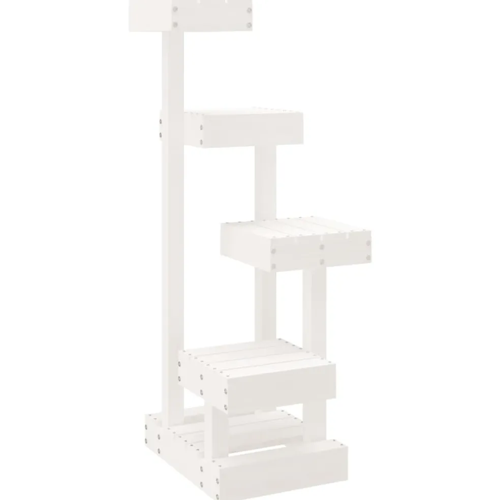 vidaXL Kattenmeubel 45,5x49x103 cm massief grenenhout wit
