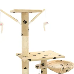 vidaXL Kattenpaal met sisal krabpalen 230-250 cm pootafdrukken beige