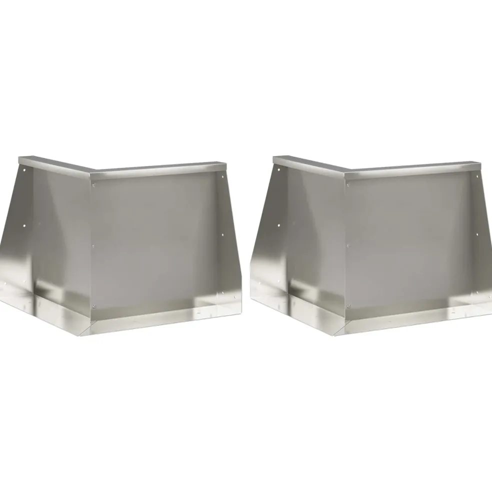 vidaXL Keerwand 2 st 50 x 50 x 30 cm Roestvrij staal zilver