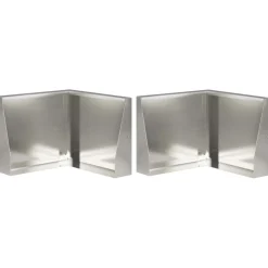 vidaXL Keerwand 2 st 50 x 50 x 30 cm Roestvrij staal zilver