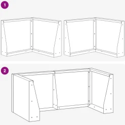 vidaXL Keerwand 2 st 50 x 50 x 30 cm Roestvrij staal zilver