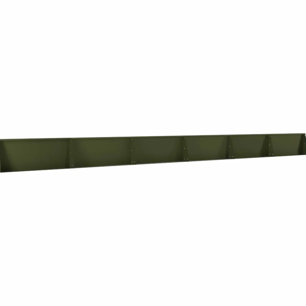 vidaXL Keerwand 6 st 100 x 12 x 30 cm Staal Olijfgroen