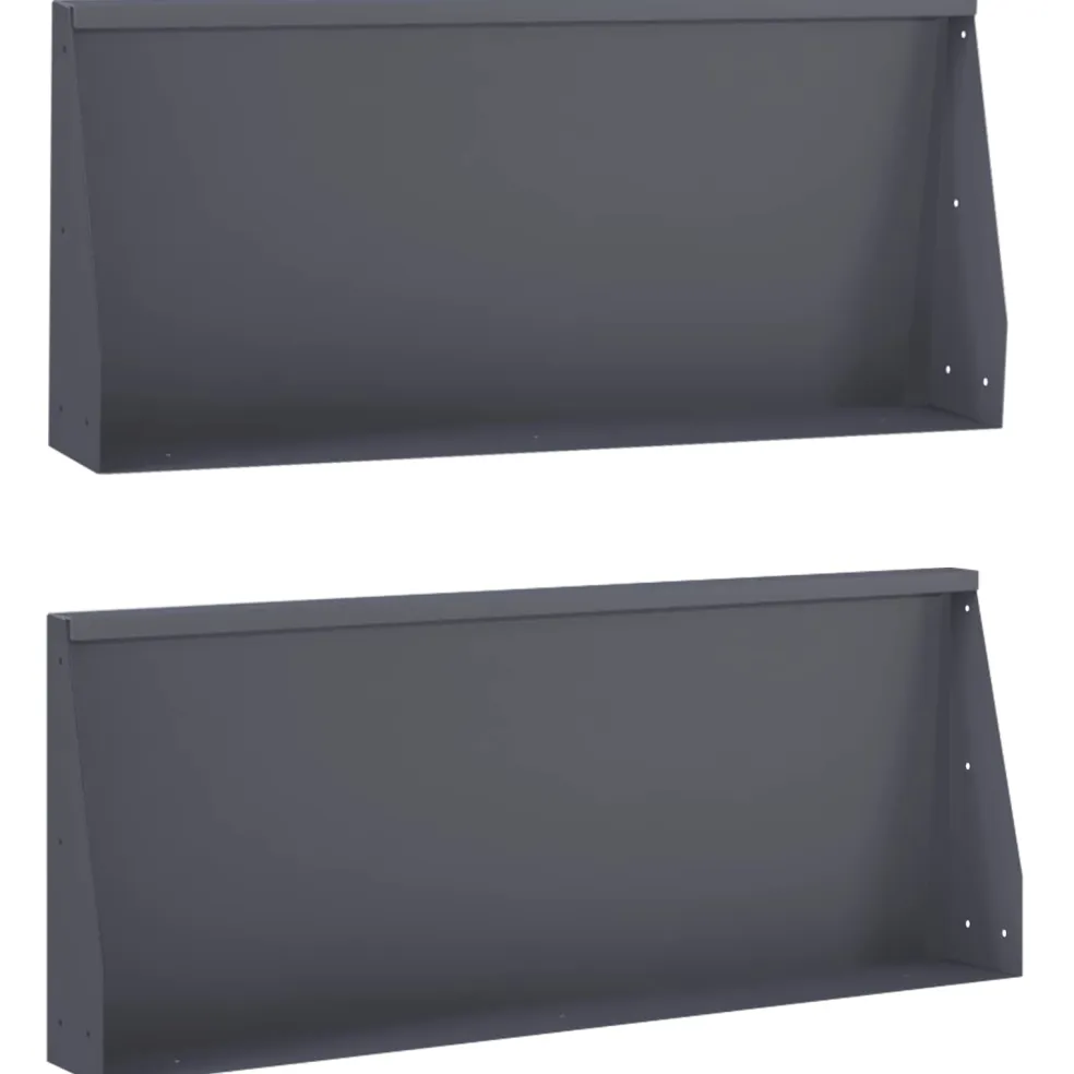 vidaXL Keerwand 2 st 100 x 12 x 30 cm Staal Antraciet