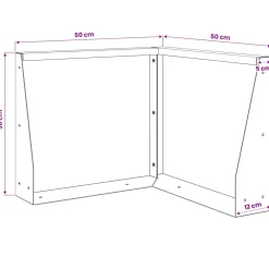 vidaXL Keerwand 2 st 50 x 50 x 30 cm Staal Wit