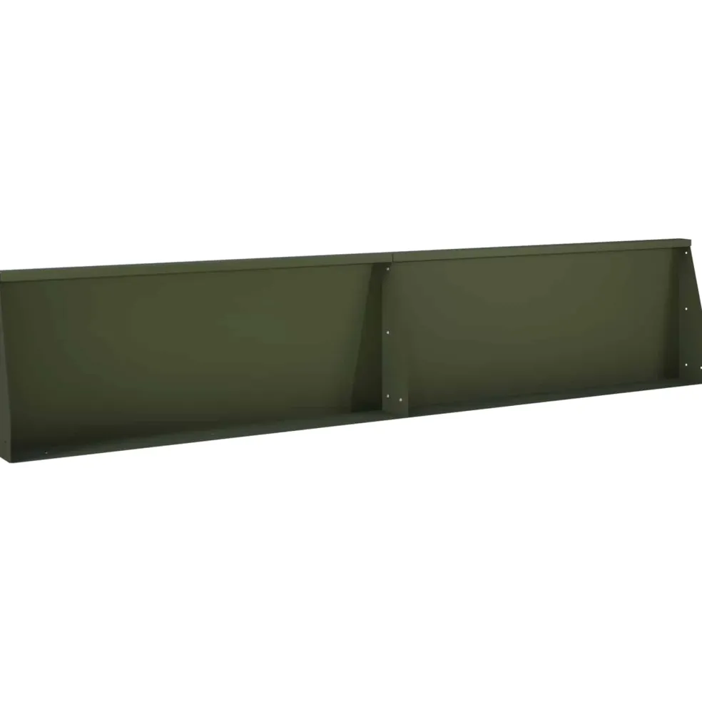 vidaXL Keerwand 2 st 100 x 12 x 30 cm Staal Olijfgroen