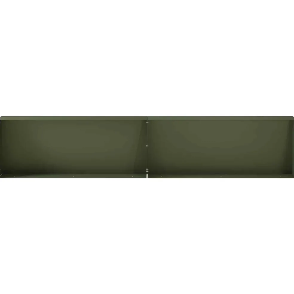 vidaXL Keerwand 2 st 100 x 12 x 30 cm Staal Olijfgroen