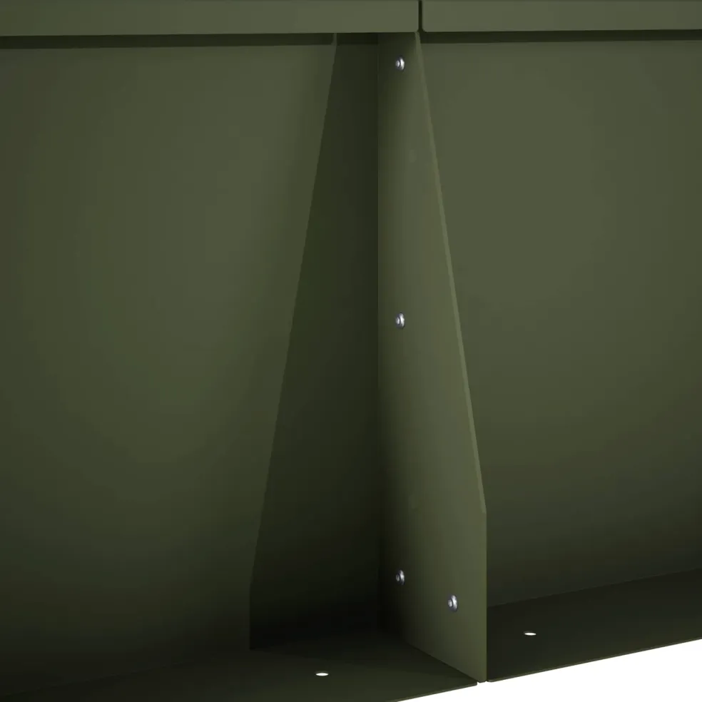 vidaXL Keerwand 2 st 100 x 12 x 30 cm Staal Olijfgroen