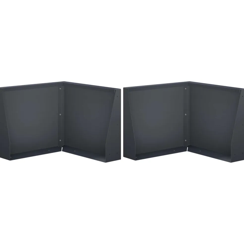 vidaXL Keerwand 2 st 50 x 50 x 30 cm Staal Antraciet