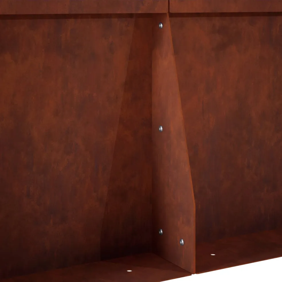 vidaXL Keerwand 2 st 100 x 12 x 30 cm weervast staal Roestkleurig