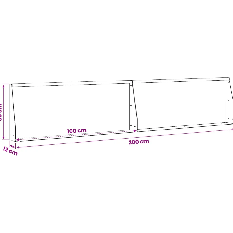 vidaXL Keerwand 2 st 100 x 12 x 30 cm weervast staal Roestkleurig