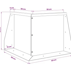 vidaXL Keerwand 50 x 50 x 40 cm Gegalvaniseerd staal zilver
