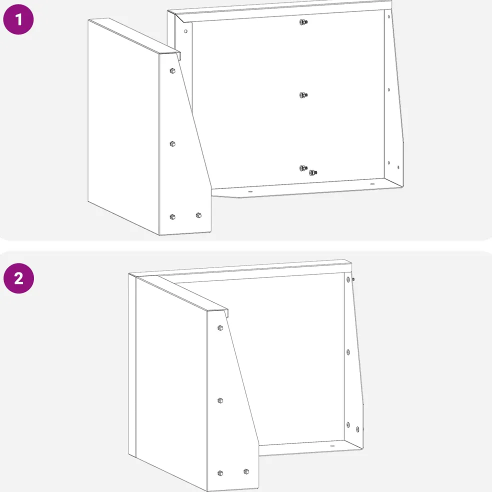 vidaXL Keerwand 50 x 50 x 30 cm Staal Wit