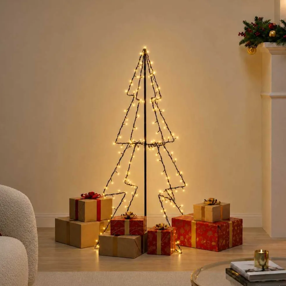 vidaXL Kegelkerstboom 160 LED's binnen en buiten 78x120 cm