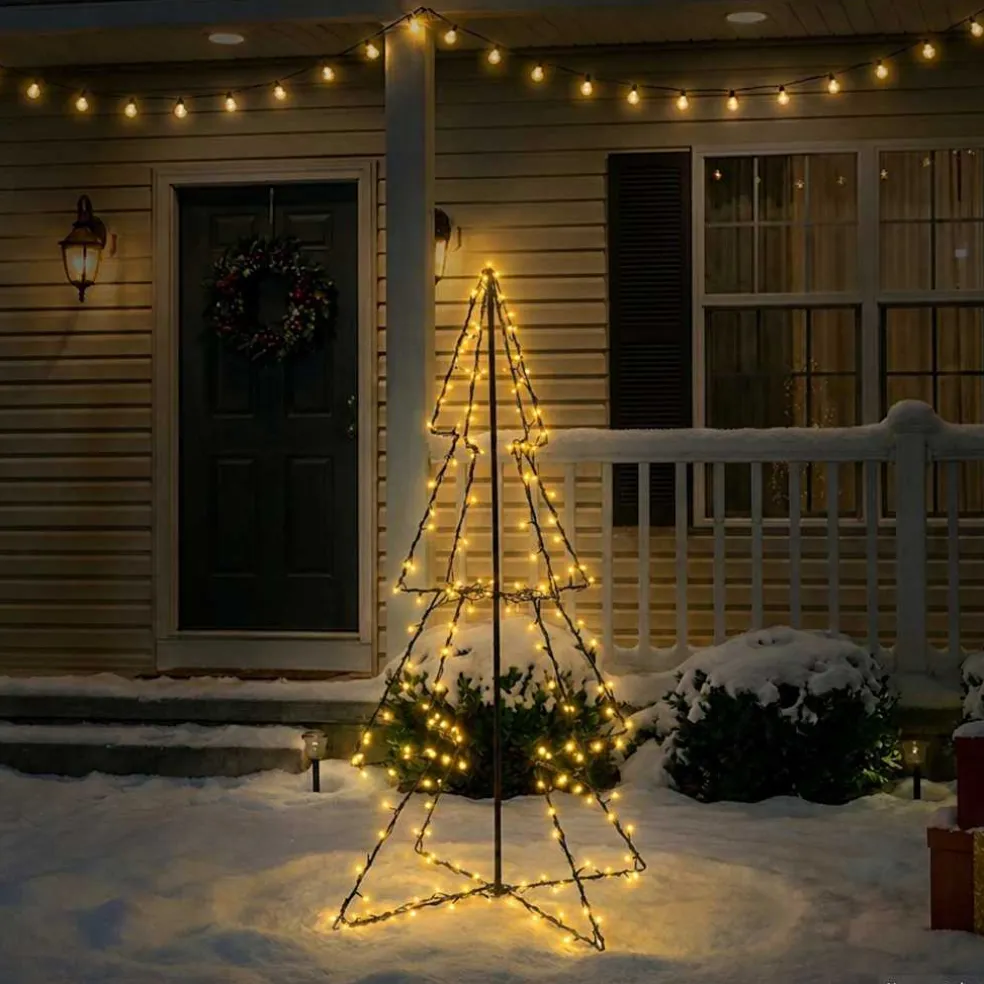 vidaXL Kegelkerstboom 160 LED's binnen en buiten 78x120 cm
