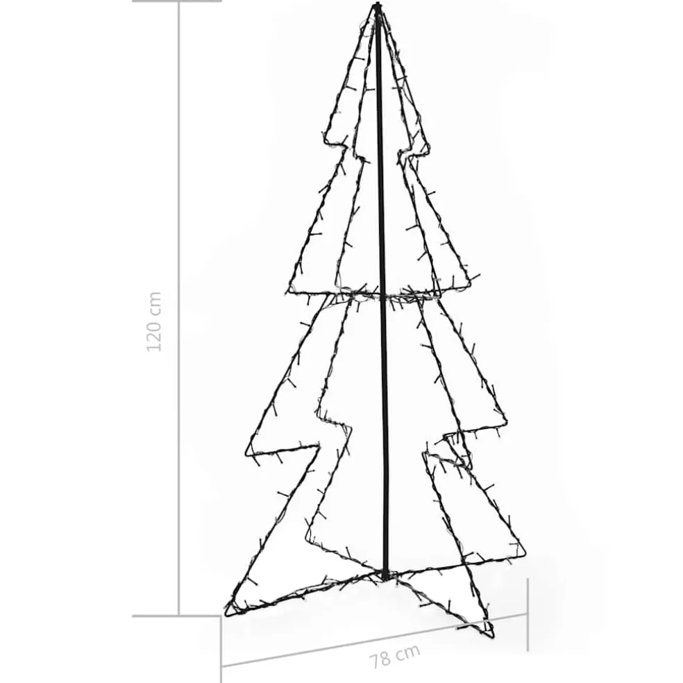 vidaXL Kegelkerstboom 160 LED's binnen en buiten 78x120 cm