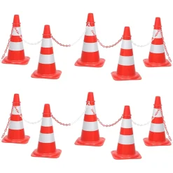 vidaXL Kegelset met ketting 10 m rood en wit