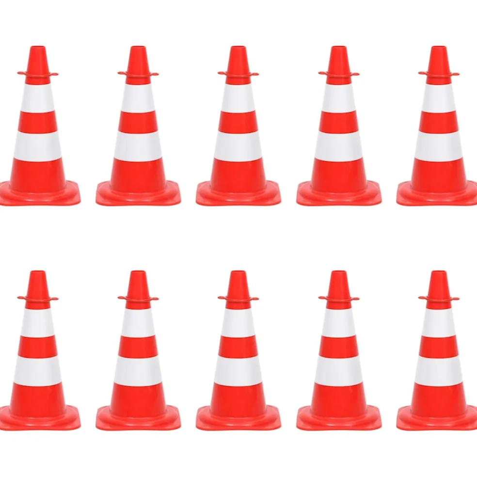 vidaXL Kegelset met ketting 10 m rood en wit