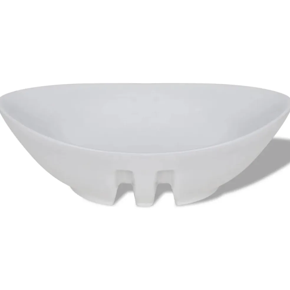 vidaXL Keramische wastafel ovaal 59 x 38,5 cm