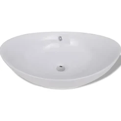 vidaXL Keramische wastafel ovaal 59 x 38,5 cm