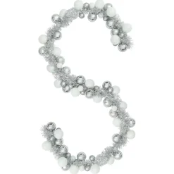 vidaXL Kerstbal Guirlande LED's Wit en Zilver 186 cm Polystyreen