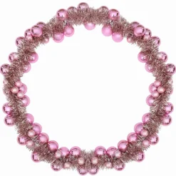 vidaXL Kerstbal Guirlande LED's Roze 186 cm Polystyreen