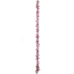 vidaXL Kerstbal Guirlande LED's Roze 186 cm Polystyreen
