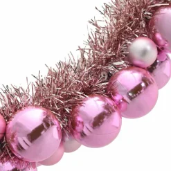 vidaXL Kerstbal Guirlande LED's Roze 186 cm Polystyreen