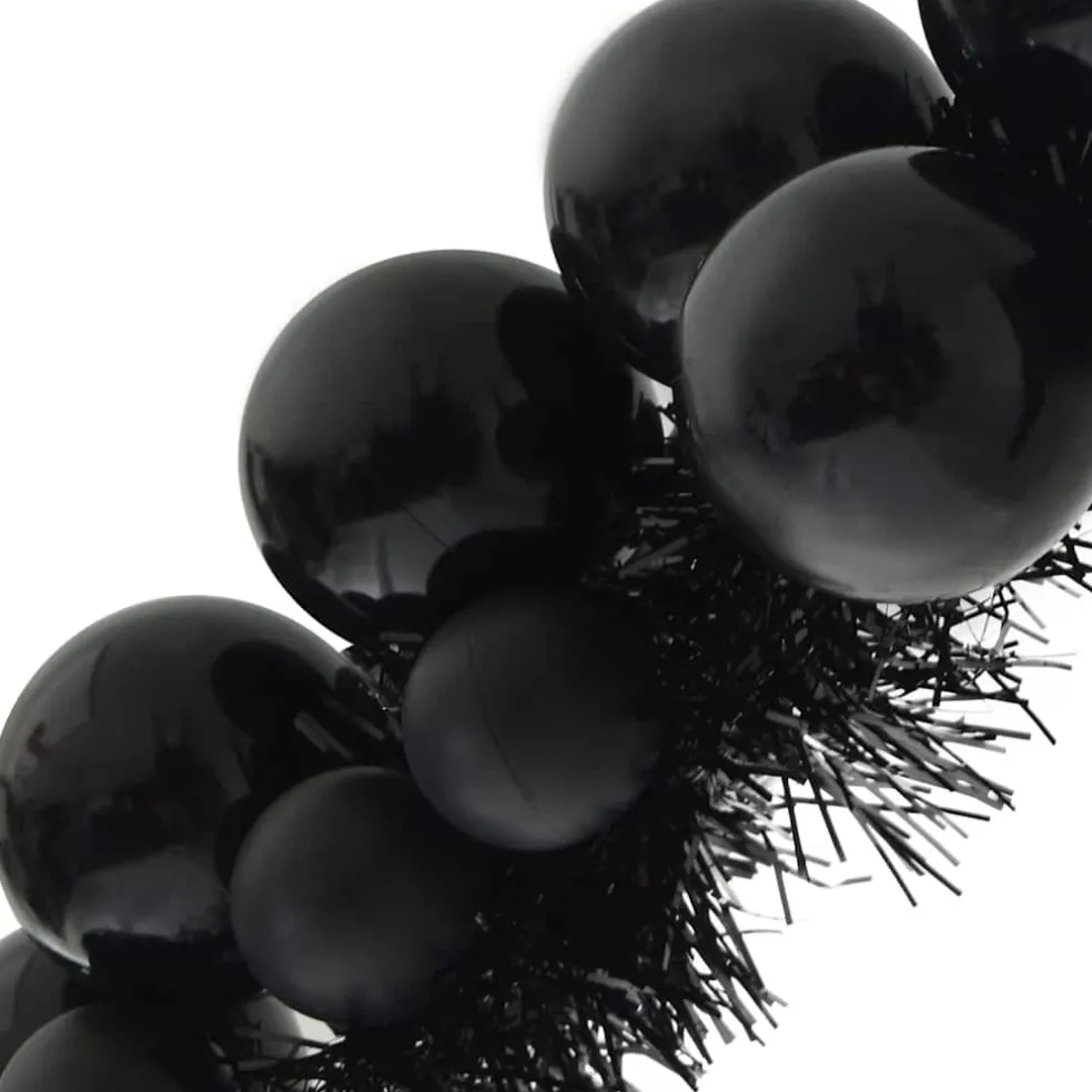 vidaXL Kerstbal Guirlande LED's Zwart 186 cm Polystyreen