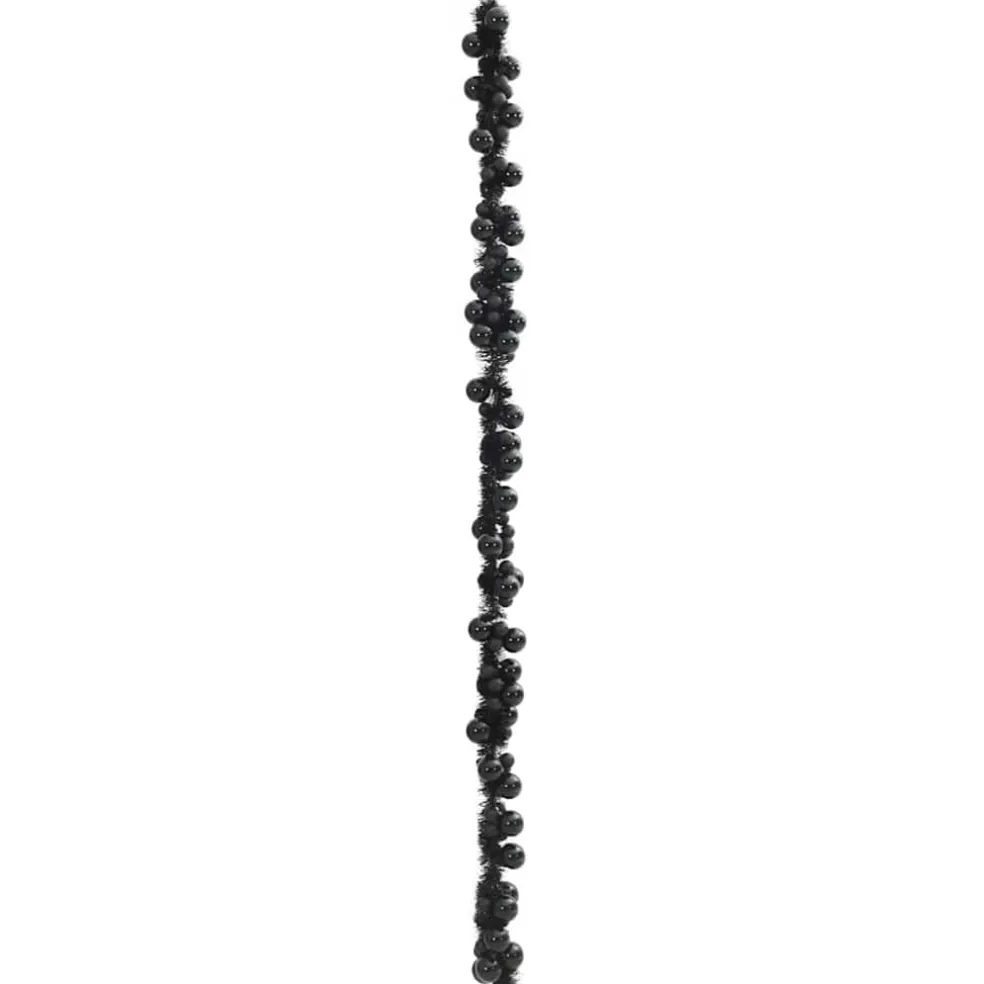 vidaXL Kerstbal Guirlande LED's Zwart 186 cm Polystyreen