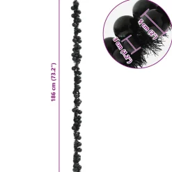 vidaXL Kerstbal Guirlande LED's Zwart 186 cm Polystyreen