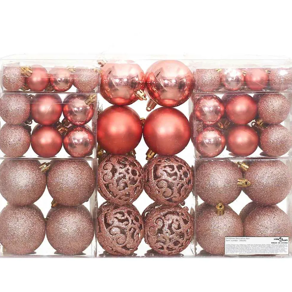 vidaXL Kerstballen 100 st 3/4/6 cm roze en rosé